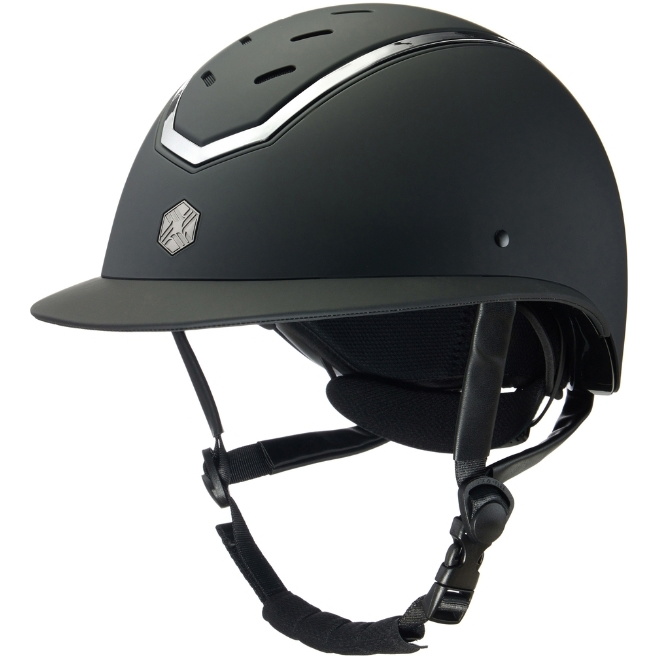 2025 Charles Owen Kylo Wide Peak Riding Helm KYLOW - Black Matte / Silver